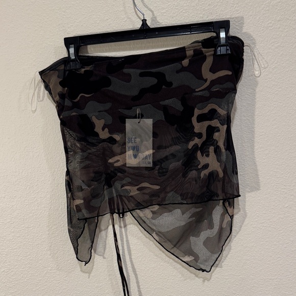 See You Monday Camouflage Strapless Crop Top - Picture 5 of 6